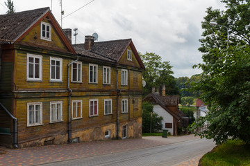 Old house in Talsi, Latvia, street view