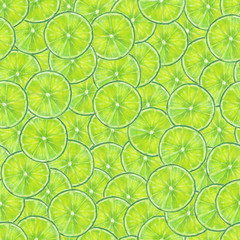 Watercolor seamless lime pattern