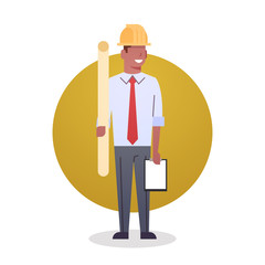 Builder Man Icon Engeneer Occupation Arcitect Flat Vector Illustration