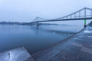 winter Kiev city in the evening