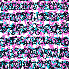 Textile seamless graffiti doodle pattern