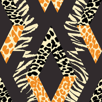 Seamless repeating textile, ink brush strokes pattern in doodle grunge texture style.