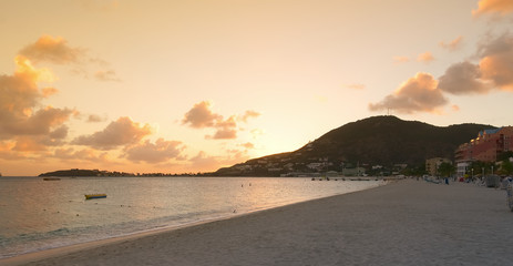 Great Bay beach - Philipsburg Sint Maarten ( Saint Martin ) - Caribbean tropical island