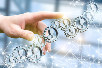 Hand starts the mechanism of teamwork.