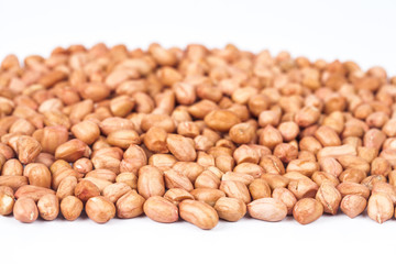 ground nut or peanut on white background.
