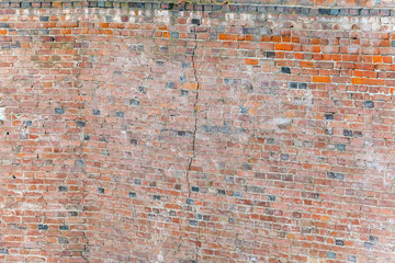 Crack in a old brick wall
