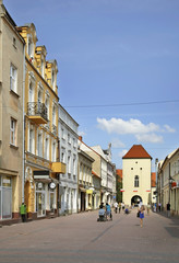 Fototapeta na wymiar Grudziadz street in Chelmno. Poland