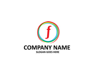 f letter colorful circle logo