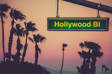Obraz premium Znak Hollywood Blvd