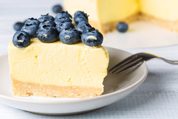 Cheesecake with blueberry, horizontal