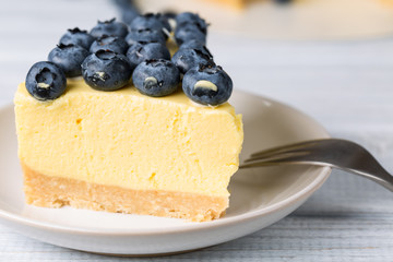 Cheesecake with blueberry, horizontal