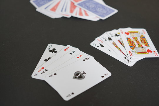 Card game: poker of aces and poker of kings