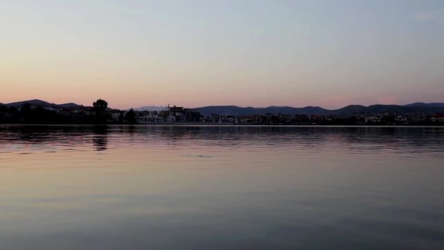 Blue hour on the lake in Elbasan Albania