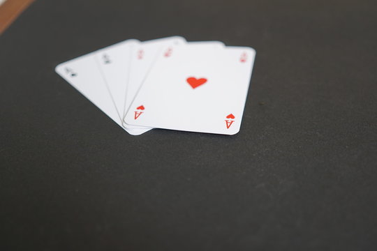 Aces poker cards. Selective focus