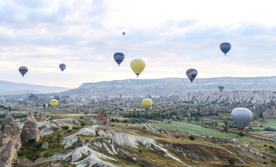 Hot Air Balloons in Cappadocia Valleys