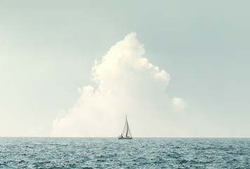 sailing in the sea