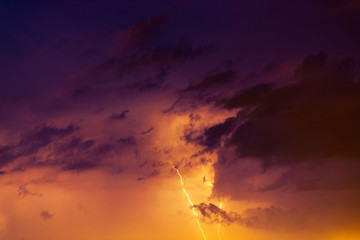 Lightning bolts against the backdrop of a thundercloud.