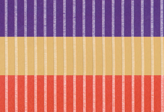 set of colored polyester fabric with strips, texture background
