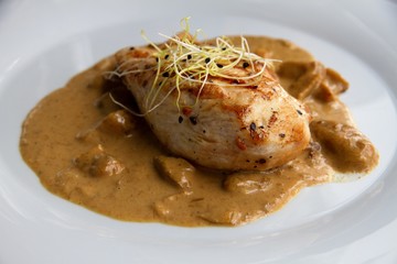 Grilled Chicken Steak in mushroom's sauce