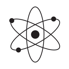 Atom flat isolated icon vector illustration design - obrazy, fototapety, plakaty