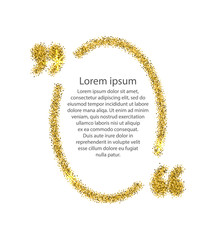 Gold quotation mark speech bubble.