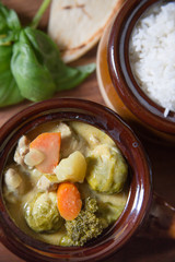 Healthy Curry Bowl With Vegetables and Chicken