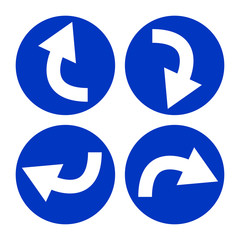 Arrows in blue circles