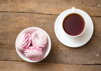 fruit marshmallows and the cup of tea