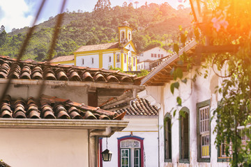 streets of the historical town Ouro Preto Brazil