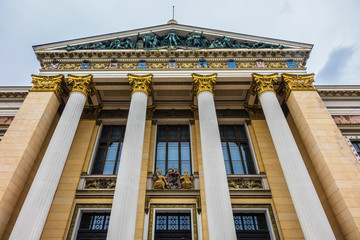 The House of the Estates with Greek temple facades (designed by Architect Karl Gustav Nystrom, 1891) - a historical building in Helsinki, Finland.