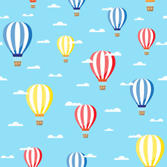 air balloon with clouds pattern