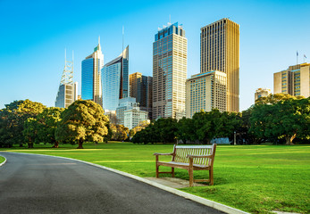 View of buildings from Botanic Gardens in Sydney