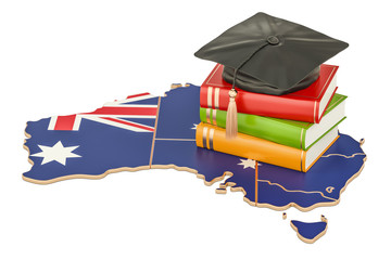 Education in Australia concept, 3D rendering