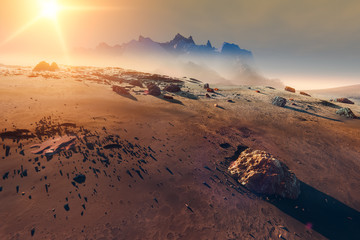 Fototapeta na wymiar Planet Mars landscape