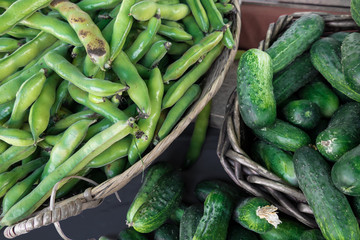 Cucumbers and beans