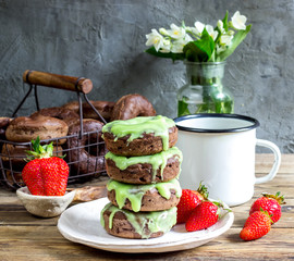 Stack of assorted donuts