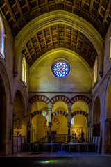 the Ceiling, Pillars and arches inside the Mosque church of Cordoba, Spain, Europe