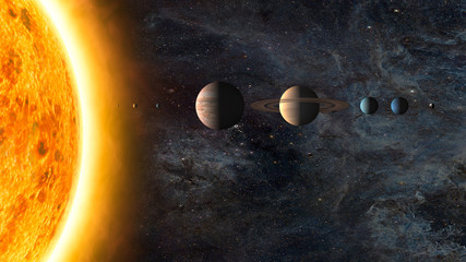 Fototapeta premium Układ Słoneczny. Elementy tego zdjęcia dostarczone przez NASA