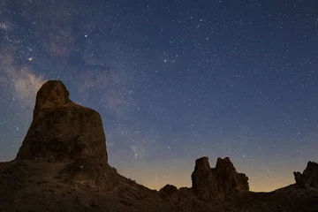 Foto auf Acrylglas Milky Way twilight desert landscape sky © kgrif