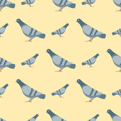 Dove flying bird vector illustration seamless pattern cartoon cute fauna peace background feather flight animal silhouette