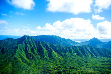 Fototapeta na wymiar Aerial view of Oahu island in Hawaii 