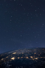 Planet earth from the space at night. Some elements of this image are furnished by NASA. © allexxandarx