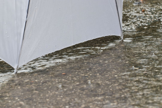 Starkregen und Regenguss w&auml;hrend eines Gewitters