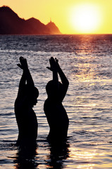 atardecer en el mar