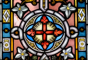 Stained Glass close up C in Church of the Holy Cross