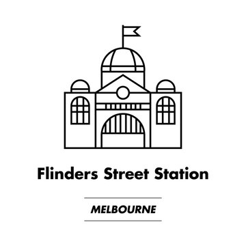 Icon of Flinders Street Station, Melbourne, Australia