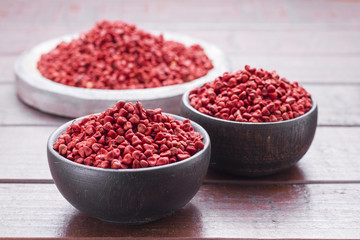  Seeds of achiote, originating from central america and parts of south america is used to season food
