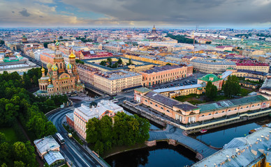 Panorama of St. Petersburg. Panorama of Savior on Spilled Blood. Channel Griboyedov.