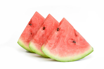 Watermelon slices on white background