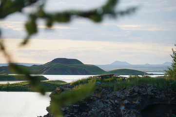 Pseudocraters near  lake Myvatn,Northern Iceland